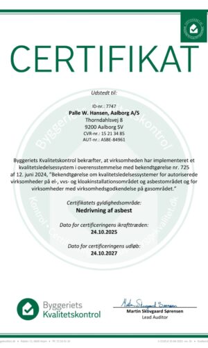 Certifikat - Nedrivning af asbest-1 Certifikat - Nedrivning af asbest-1